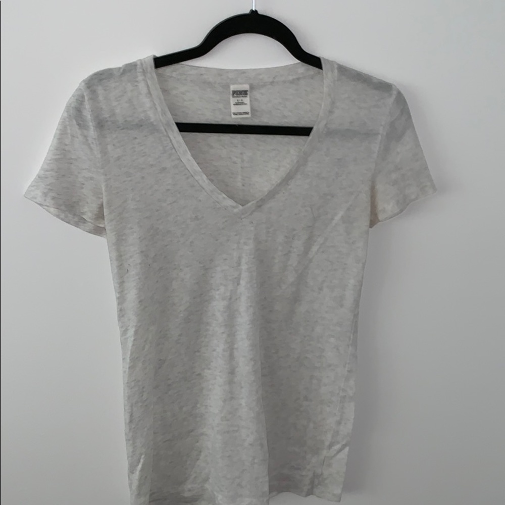 PINK grey V neck